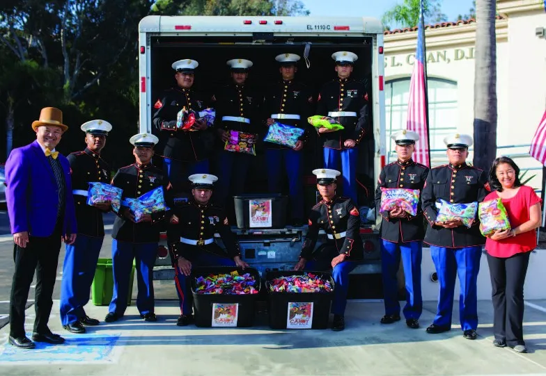 Dr. Chan and local Marine Corps candy drive participants